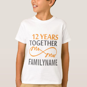 Angepasster Herr und Frau 12. Jahrestag T-Shirt