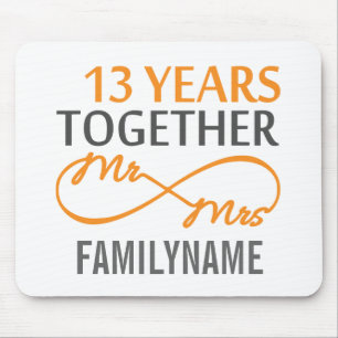 Angepasster Herr und Frau 13. Jahrestag Mousepad