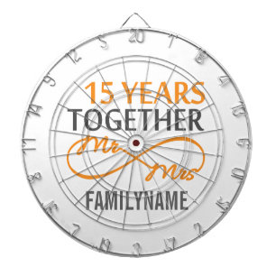 Angepasster Herr und Frau 15. Jahrestag Dartscheibe