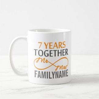 Angepasster Herr und Frau 7. Jahrestag Tasse