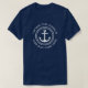 Angepasster Kapitän und Name des Schiffes blau T-Shirt (Design vorne)