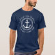 Angepasster Kapitän und Name des Schiffes blau T-Shirt (Vorderseite)