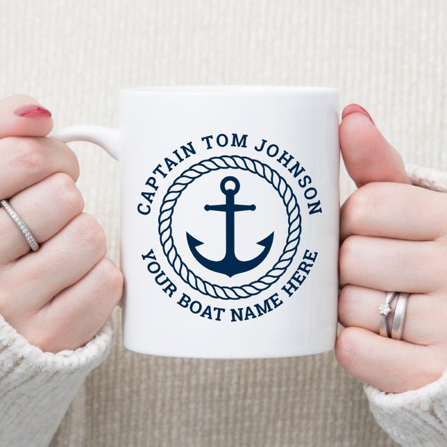 Angepasster Kapitän und Name des Schiffes und Seil Kaffeetasse (Von Creator hochgeladen)