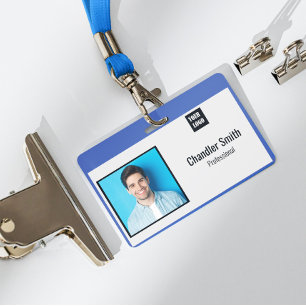 Angepasster Mitarbeiter mit Foto, Bar, Logo, Name Ausweis