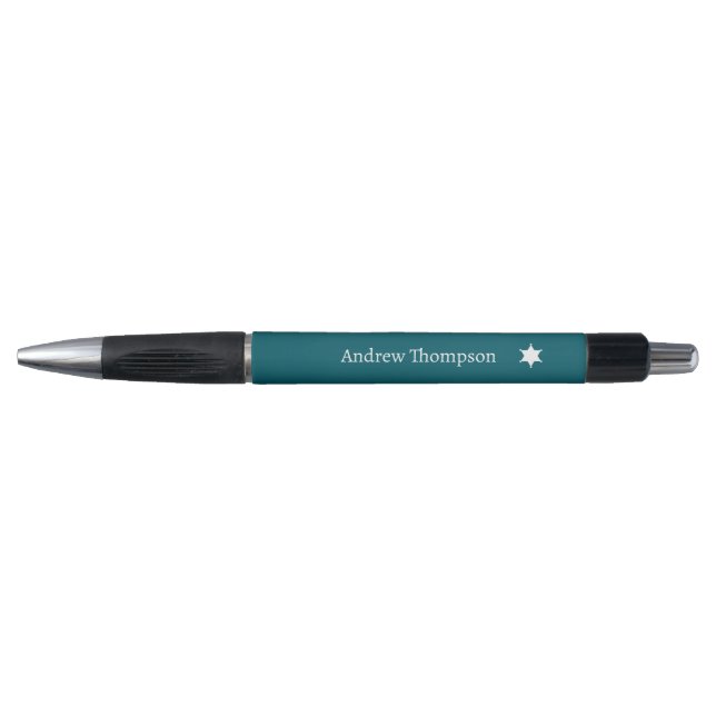 Angepasster moderner Text minimalistisch Navy Blue Kugelschreiber (Vorderseite)