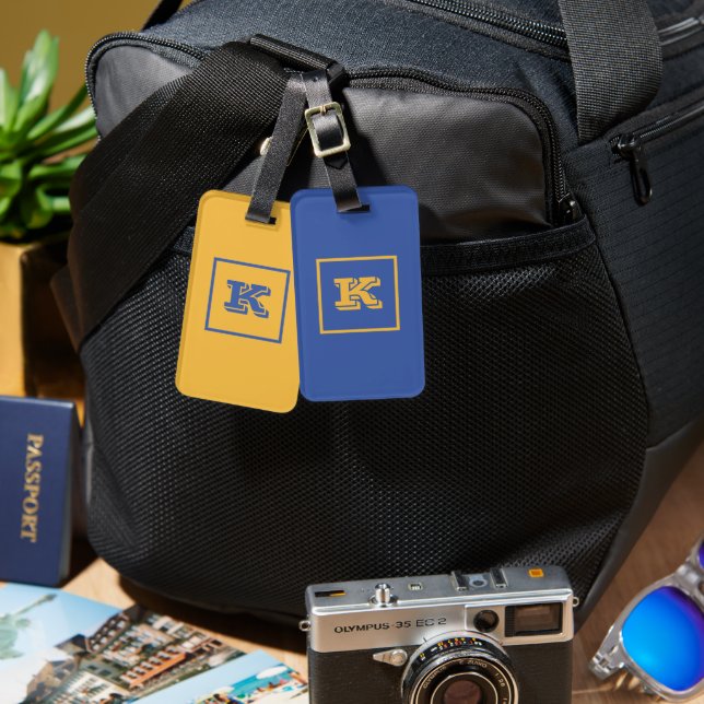 Angepasster Monogramm Gepäckanhänger (Vorderseite & Rückseite)