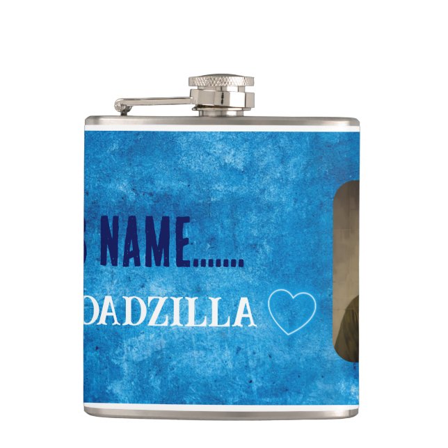 Angepasster My Dadzilla Flask. Flask Flachmann (Vorderseite)