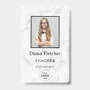 Angepasster Name und Foto-Lehrer-ID-Kartenabzeiche Ausweis