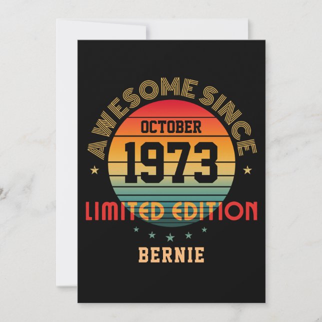 Angepasster Phantastischer Geburtsjahrsname Vintag Einladung (Vorderseite)