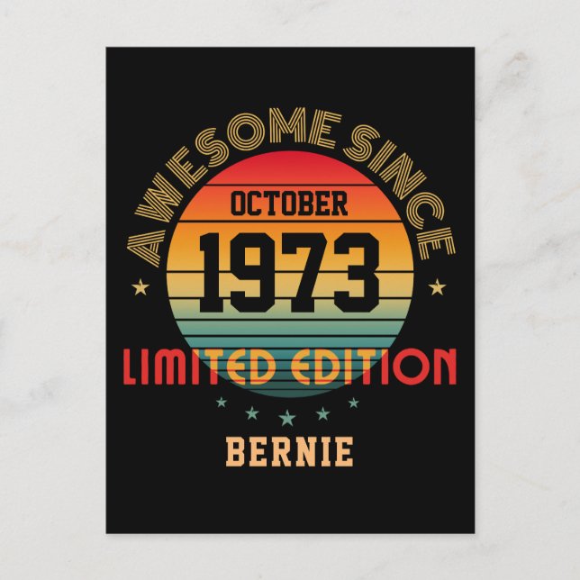 Angepasster Phantastischer Geburtsjahrsname Vintag Postkarte (Vorderseite)