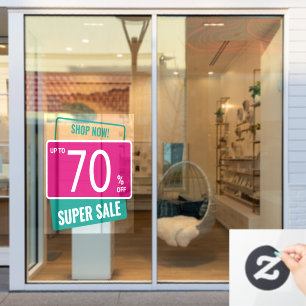 angepasster Prozentsatz des SUPER-SALE-Rabatts Fensteraufkleber
