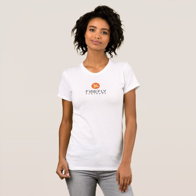 Angepasster T - Shirt, Weiß mit Firefly-Logo-T - S T-Shirt (Vorne ganz)