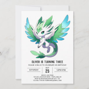 Angepasster verzauberter Drache zum Geburtstag Einladung