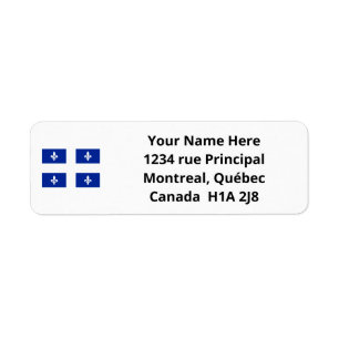 Angepasstes Blue Quebec Provinz-Flag-Adressetikett
