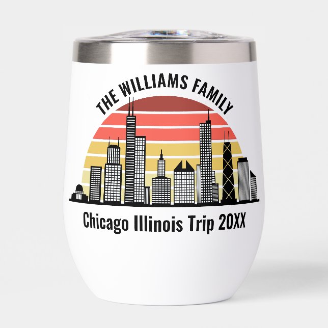 Angepasstes Chicago-Sonnenuntergangs-Reise-Souveni (Vorderseite)