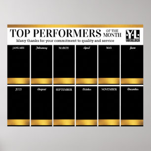 Angepasstes Farbgold Mitarbeiter des Monats-Fotos Poster