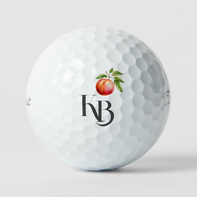 Angepasstes Farbpfirsichpfirsichmonogramm Titleist Golfball (Vorderseite)