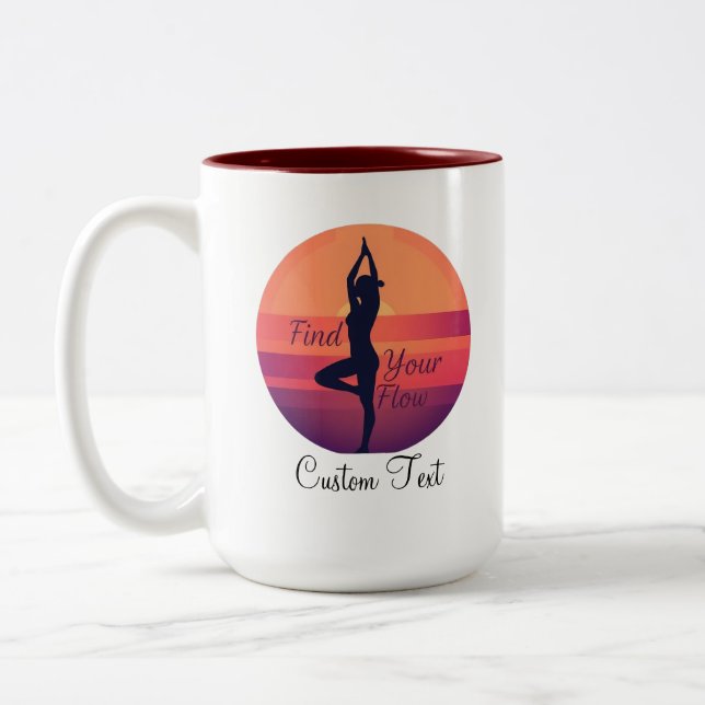 Angepasstes Finden Ihres Flow Sunset Yoga Zweifarbige Tasse (Links)