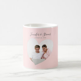 Angepasstes Foto Herzblush Pink Jubiläum Kaffeetasse