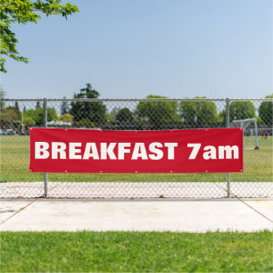 Angepasstes Frühstück Grosses, feines, rotes weiße Banner