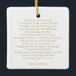 Angepasstes Gebetslied Zitat elegant zweiseitig  Keramikornament<br><div class="desc">Personalisiertes Gebet Song Zitat-Satz oder Text zwei Seite elegante minimalistische Keramik Ornament. Gut zu Weihnachten. Vollständig anpassbare Imitate Goldtext auf beiden Seiten (zwei verschiedene Texte) und weißer schlichter Hintergrund. Sie können Ihre eigene Nachricht, Liebe Brief, inspirierendes, motivierend Zitat, Gedicht, etc schreiben, oder Sie können einfach das Gebet der Heiligkeit verlassen,...</div>