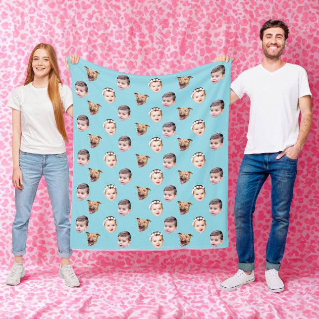 Angepasstes Gesicht, einzigartiges Familiengeschen Fleecedecke (Von Creator hochgeladen)