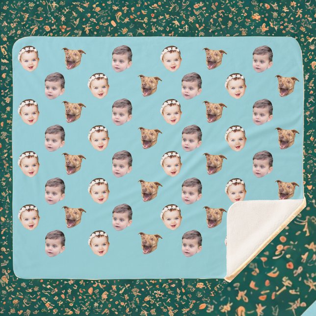 Angepasstes Gesicht, einzigartiges Familiengeschen Sherpadecke (Von Creator hochgeladen)