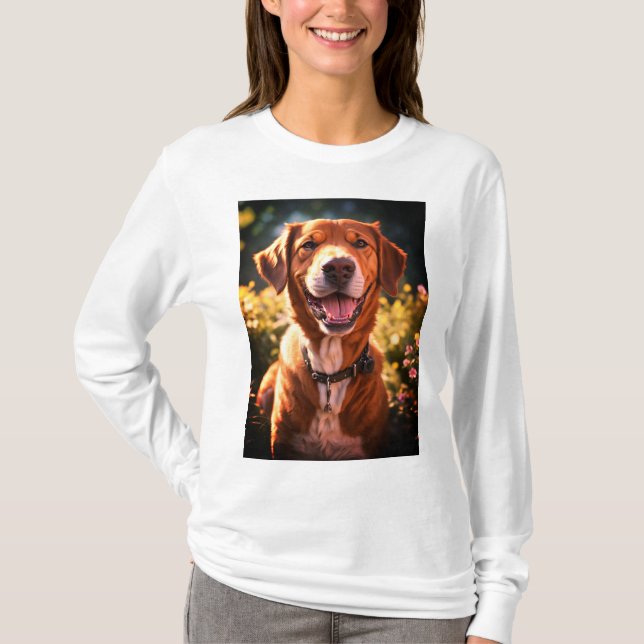 Angepasstes Herz gehört zum Foto für Hunde mit län T-Shirt (Vorderseite)