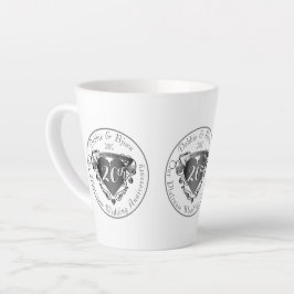 Angepasstes Hochzeitjubiläum 3 Silberfarbiges Herz Milchtasse