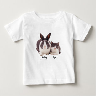 Angepasstes Kaninchen- und Katzen-Shirt Baby T-shirt
