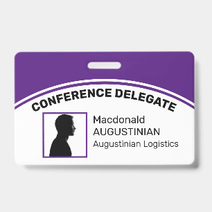 Angepasstes Logo-Foto-ID-Delegate LILA Ausweis