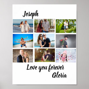 Angepasstes modernes Jubiläum 9 Foto Collage Poster
