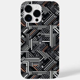 Angepasstes Monogramm Abstraktes Industriemuster Case-Mate iPhone 14 Pro Max Hülle