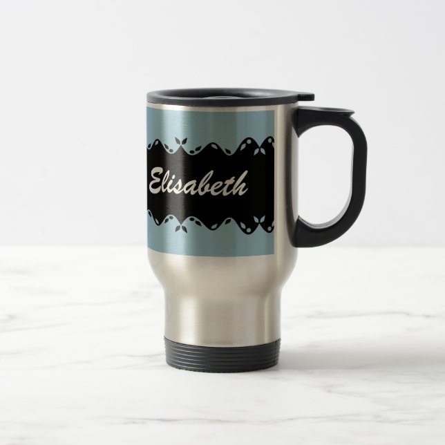 Angepasstes Monogramm-Design Reisebecher (Rechts)