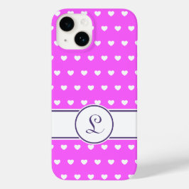 Angepasstes Monogramm Girly Pink mit Niedlichem we Case-Mate iPhone 14 Hülle