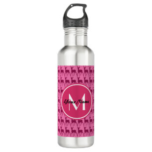 Angepasstes Monogramm Hot Pink Deh, Personalisiert Trinkflasche