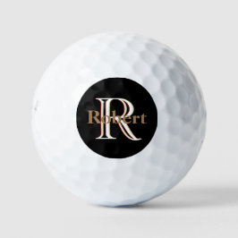 Angepasstes Monogramm mit drei Ebenen mit Vorname Golfball