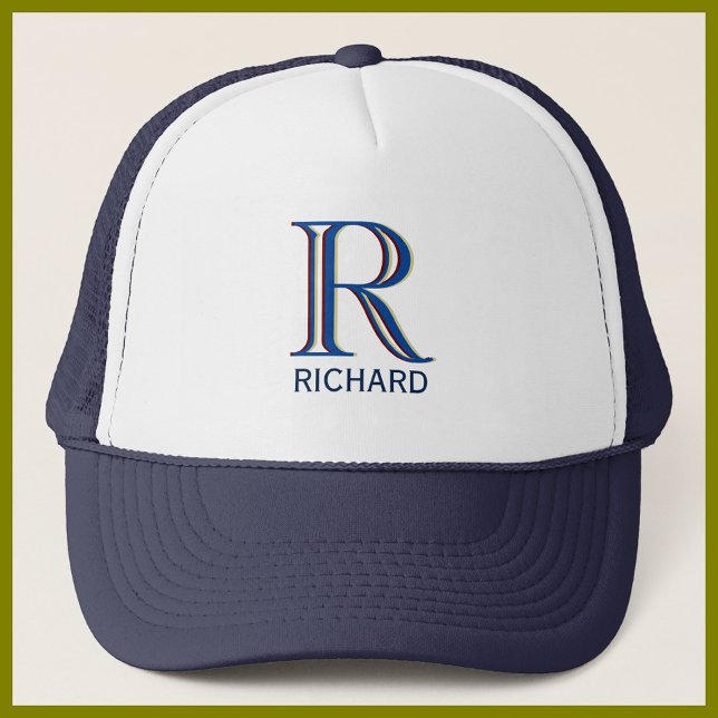 Angepasstes Monogramm mit drei Ebenen mit Vorname Truckerkappe (Von Creator hochgeladen)