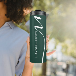 Angepasstes Monogramm mit Smaragdgrün Thermosbecher
