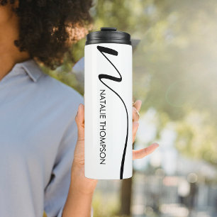 Angepasstes Monogramm Personalisiert mit Name Cool Thermosbecher