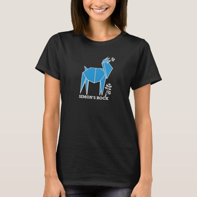 Angepasstes Origami Llama T-Shirt in Blau (Vorderseite)