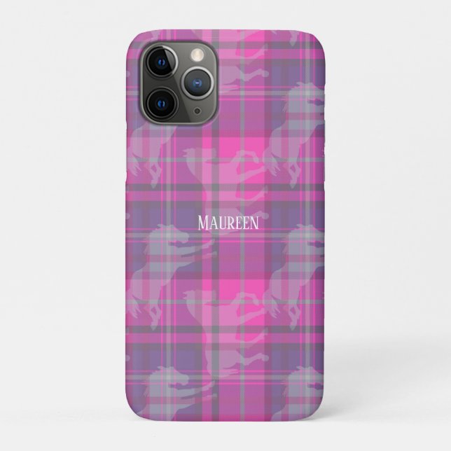 Angepasstes, pinkfarbenes lila Pferdeschwanzherz Case-Mate iPhone Hülle (Rückseite)