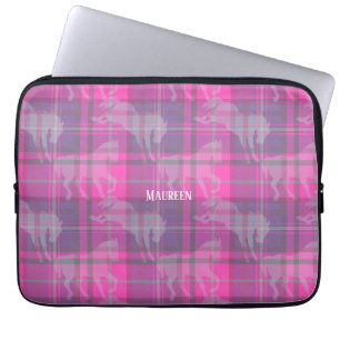 Angepasstes, pinkfarbenes lila Pferdeschwanzherz Laptopschutzhülle