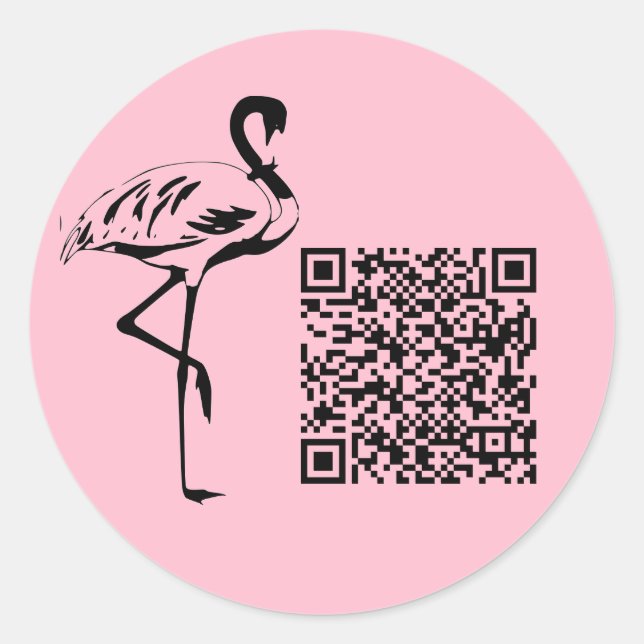 Angepasstes QR-Code-Logo Trendpastellrosa Runder Aufkleber (Vorderseite)