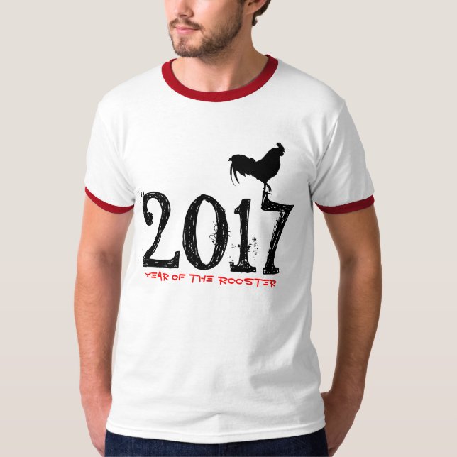 Angepasstes Rooster-Jahr 2017-grafisches T-Shirt (Vorderseite)