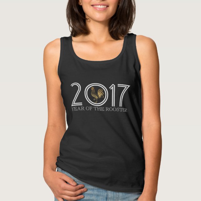 Angepasstes Rooster Jahr 2017 - grafisches T-Shirt (Vorderseite)