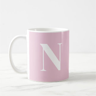 Angepasstes rosa C52- und Weißes Anfangsmonogramm Kaffeetasse