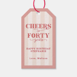 Angepasstes Rosa jubelt bis vierzig Jahre 40. Gebu Geschenkanhänger