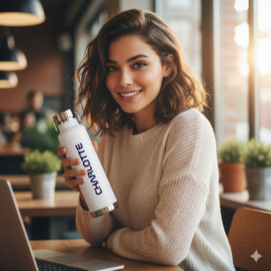 Angepasstes schwarzes Namensskript Trinkflasche