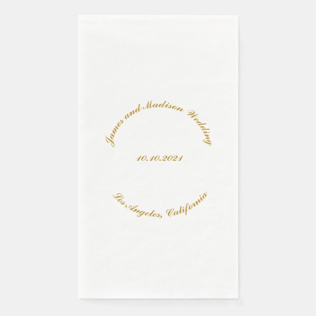 Angepasstes Skriptnamen Datum Goldformatierung Serviette (Vorderseite)